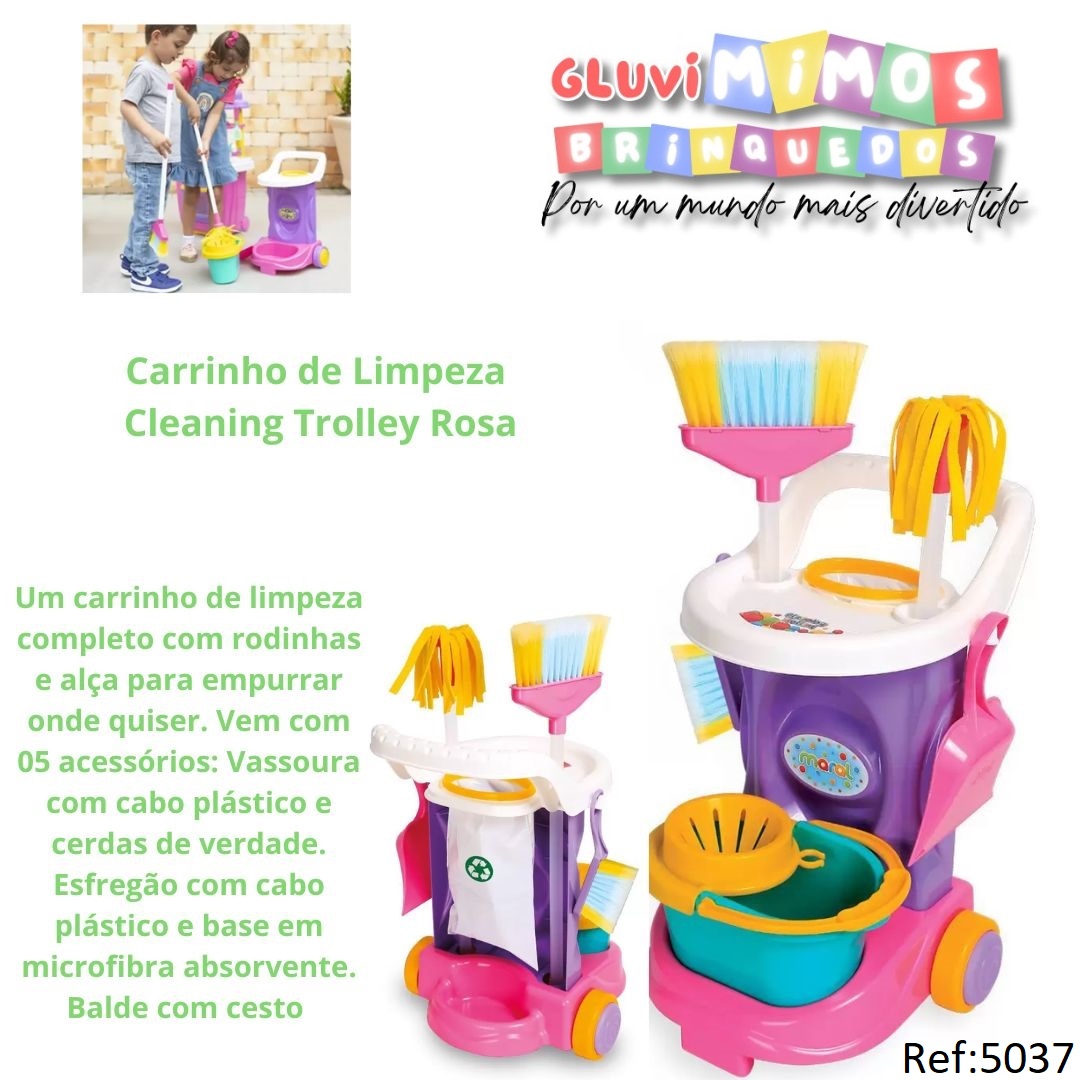 Carrinho de Limpeza  Cleaning Trolley Rosa