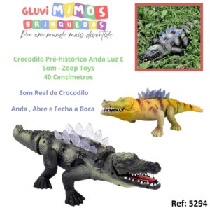 Crocodilo Pré-histórico Anda Luz E Som - Zoop Toys