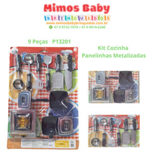 Kit Cozinha Panelinhas Metalizadas - 6 Peças P13203