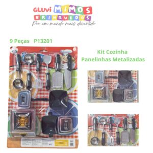 Kit Cozinha Panelinhas Metalizadas - 6 Peças P13203