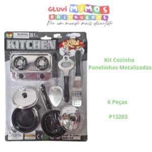 Kit Cozinha Panelinhas Metalizadas - 6 Peças P13203