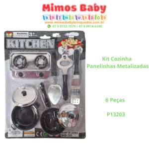Kit Cozinha Panelinhas Metalizadas - 6 Peças P13203
