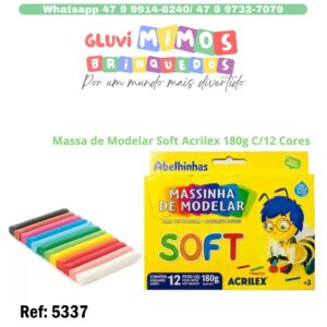 Massa de Modelar Soft Acrilex 180g C/12 Cores