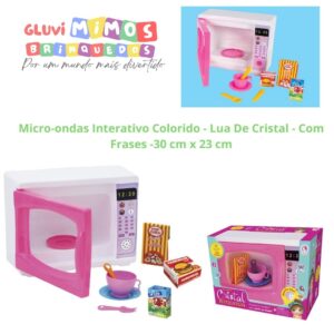 Micro-ondas Interativo Colorido - Lua De Cristal - Com Frases -30 cm x 23 cm