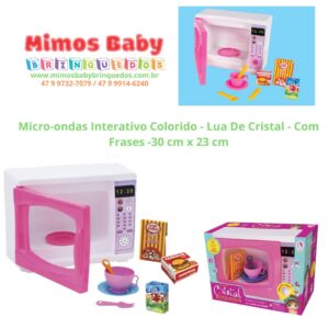 Micro-ondas Interativo Colorido - Lua De Cristal - Com Frases -30 cm x 23 cm