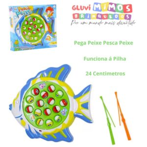 Pega Peixe Pesca Peixe  - Pica-Pau - Funciona á Pilha - 24 Centimetros