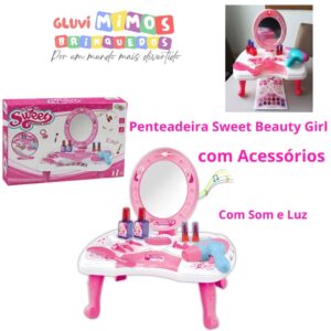 Penteadeira Sweet Beauty Girl com Acessórios - Wellmix - Com Som e Luz