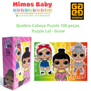 Quebra Cabeça Puzzle 100 peças  Puzzle Lol - Grow