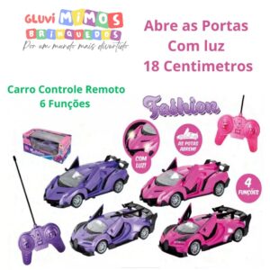 Carro Controle Remoto 6 Funções - Abre as Portas - Com luz  - DM TOYS 18 Centimetros