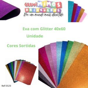 Eva com Glitter 40x60 - Cores Sortidas - Unidade