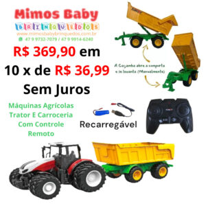Máquinas Agrícolas Trator E Carroceria Com Controle Remoto - CKS - Recarregável