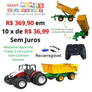 Máquinas Agrícolas Trator E Carroceria Com Controle Remoto - CKS - Recarregável