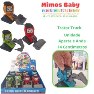 Trator Truck Aperte e Anda - 14 Centimetros  - Unidade