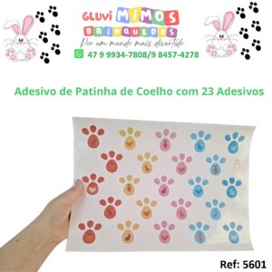 Adesivo de Patinha de Coelho com 23 Adesivos