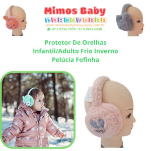 Protetor De Orelhas Infantil/Adulto Frio Inverno Pelúcia Fofinha