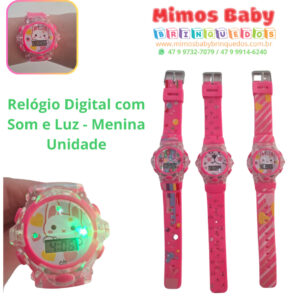 Relógio Digital com Som e Luz - Menina - Unidade