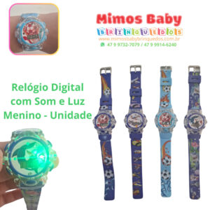 Relógio Digital com Som e Luz  Menino - Unidade