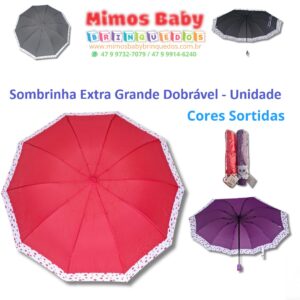 Sombrinha Extra Grande Dobrável - Unidade - Cores Sortidas
