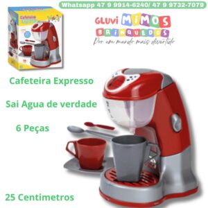 Cafeteira Expresso - Vermelha  - Sai Agua de verdade 25 Centimetros
