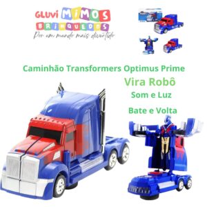 Caminhão Transformers Optimus Prime  -Vira Robô - Som e Luz