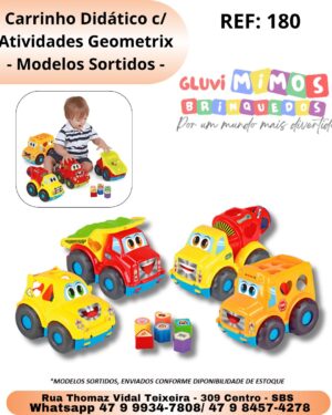 Carrinho Didático c/ Atividades Geometrix - Modelos Sortidos -