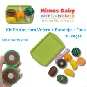 Kit Frutas com Velcro + Bandeja + Faca