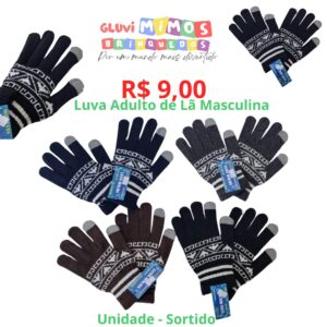Luva Adulto de Lã Feminina - Unidade - Sortido