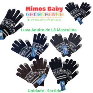 Luva Adulto de Lã Feminina - Unidade - Sortido