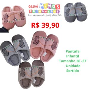 Pantufa Infantil - Tamanho 26-27 - Unidade - Sortido