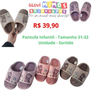 Pantufa Infantil - Tamanho 31-32 - Unidade - Sortido