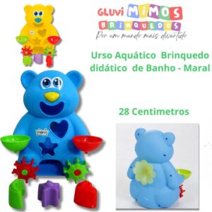 Urso Aquático  Brinquedo didático  de Banho - Maral 28 Centimetros
