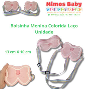 Bolsinha Menina Colorida Laço Unidade
