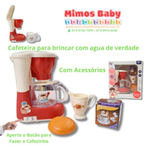 Cafeteira para brincar com agua de verdade - Aperte o Botão para Fazer o Cafezinho