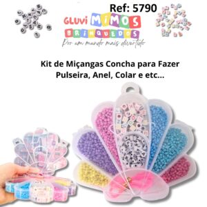 Kit de Miçangas Concha para Fazer Pulseira, Anel, Colar e etc...