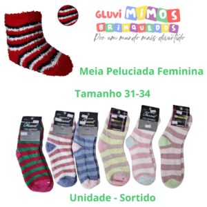 Meia Peluciada Feminina - Tamanho 31-34