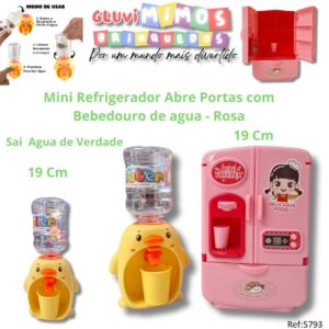 Mini Refrigerador Abre Portas com Bebedouro de agua - Vermelho