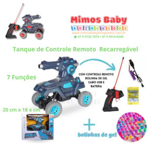 Tanque de Controle Remoto  Recarregável - 7 Funções - 20 cm x 18 x cm