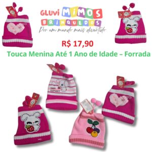 Touca Menina Até 1 Ano de Idade – Forrada