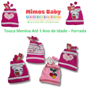 Touca Menina Até 1 Ano de Idade – Forrada