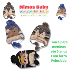 Touca para meninos até 5 anos  Com forro Peluciado