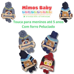 Touca para meninos até 5 anos  Com forro Peluciado