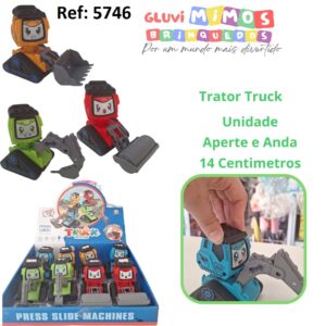 Trator Truck Aperte e Anda - 14 Centimetros  - Unidade