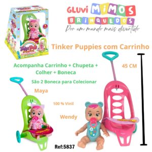 Boneca Tinker Puppies com Carrinho
