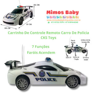 Carrinho De Controle Remoto Carro De Polícia CKS Toys