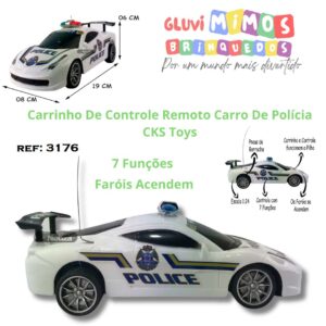 Carrinho De Controle Remoto Carro De Polícia CKS Toys