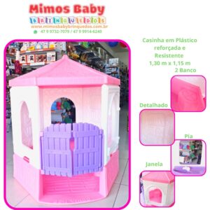 Casinha em Plástico reforçada e Resistente  1,30 m x 1,15 m