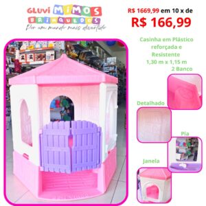 Casinha em Plástico reforçada e Resistente  1,30 m x 1,15 m