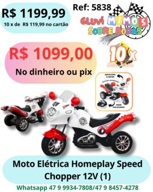 Moto Elétrica Homeplay Speed Chopper 12V