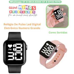Relógio De Pulso Led Digital Eletrônico Numero Grande