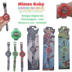 Relógio Digital de Personagem - com Musica e Luz - Unidade